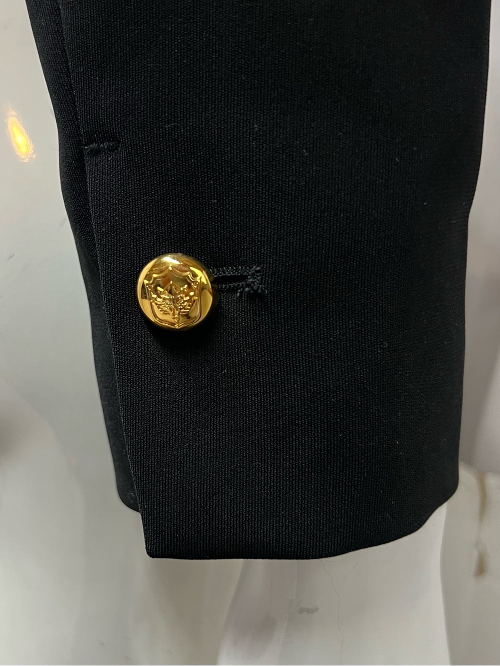 ZARA Women's S Black Gold Button Stretch Boxy Crop Blazer Jacket - Picture 6 of 11